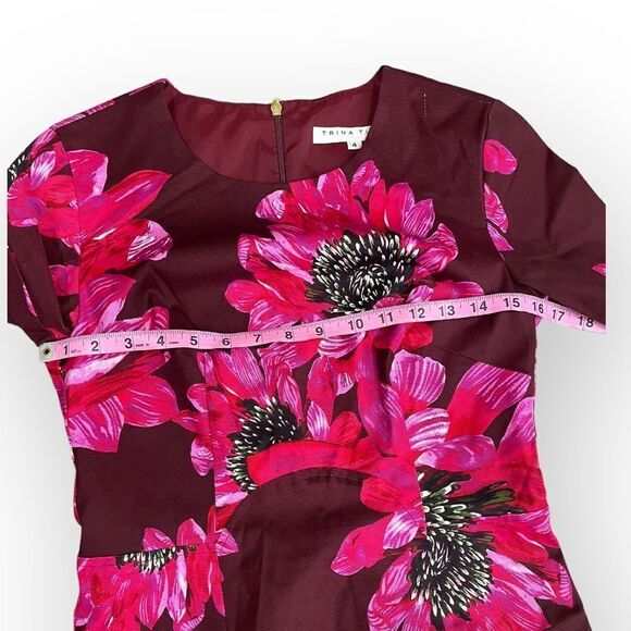 Trina Turk Maroon Pink Floral Dress - Picture 3 of 12